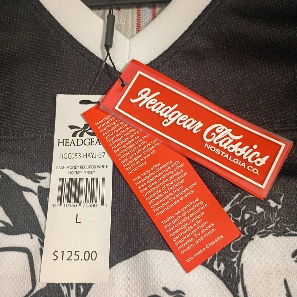 Headgear Classics Cash Money Records Hockey Jersey Men's Sz LG New With Tags - Picture 12 of 13